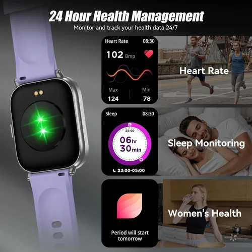 Miniatura 6 de Reloj inteligente, reloj de fitness HD de 2.01 pulgadas, llamadas Bluetooth, 120 modos deportivos, monitor de actividad, frecuencia cardíaca 24/7