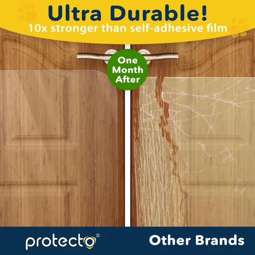 Miniatura 3 de PROTECTO Paquete de 2 protectores de puerta resistentes contra arañazos de perros, 30 x 20 pulgadas, protector de arañazos de puerta transparente