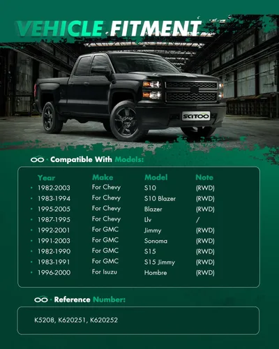 Miniatura 2 de SCITOO 4 unids RWD Kit de suspensión delantera brazo de control inferior superior rótula ajuste 1982-2003 para Chevrolet S10 1995-2005 para Blazer