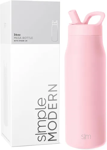 Miniatura 24 de Simple Modern Botella de agua con tapa de pajilla Termo de acero inoxidable aislado Botellas de agua reutilizables para viajes para gimnasio