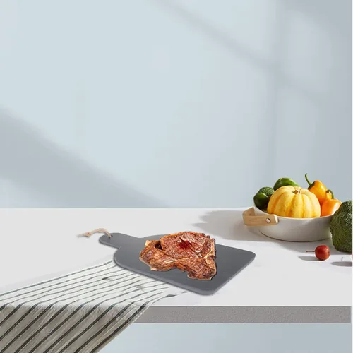 Miniatura 9 de Luxshiny Tabla de queso de pizarra, platos de piedra para charcutería, plato de queso, tabla para servir sushi, sashimi, plato de carne con asa