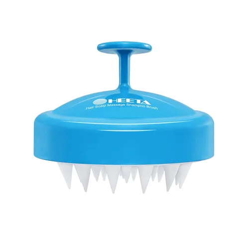 Miniatura 49 de HEETA Masajeador de cuero cabelludo para el crecimiento del cabello, cepillo de champú exfoliante de cuero cabelludo de silicona suave para Rojo