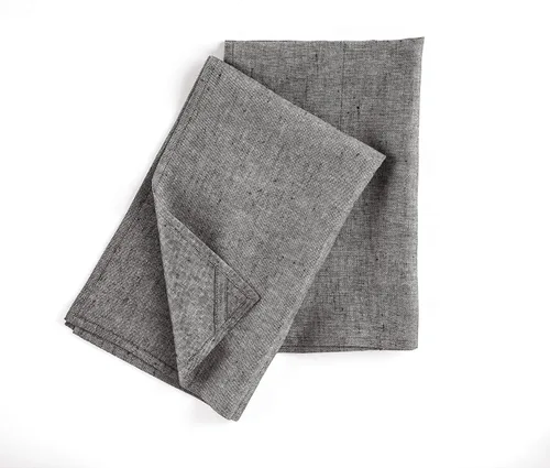 Miniatura 16 de Solino Home Chambray - Juego de 2 toallas de cocina de lino negro 100% puro de 17 x 26 pulgadas con lazo para colgar, paño de cocina de lino europeo