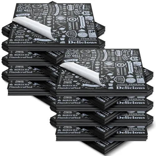 Miniatura 18 de 1000 piezas de hojas de papel encerado para delicatessen de 12 x 12 pulgadas, resistentes a la grasa, forros para bandejas canasta, papel de Blanco