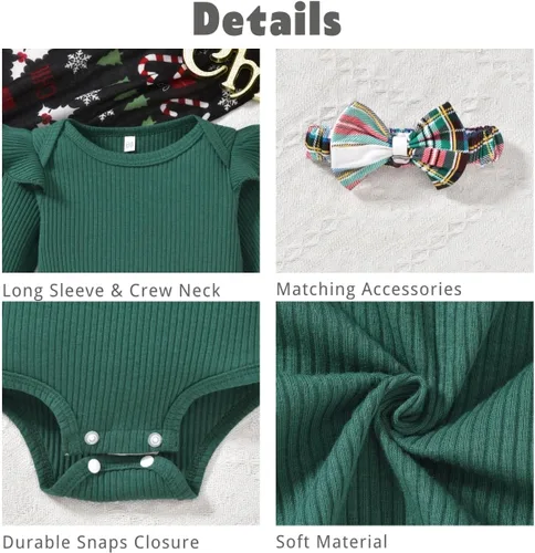 Miniatura 41 de Aalizzwell Conjunto de mameluco acanalado para bebé recién nacido prematuro para otoño e invierno