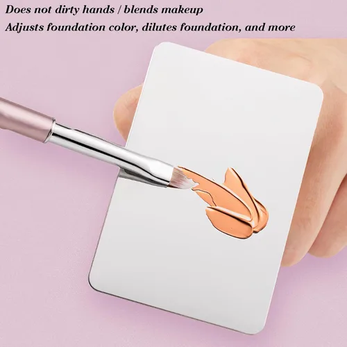 Miniatura 3 de Paleta de mezcla de maquillaje, paleta de espátula de maquillaje con espátula de base, paleta de maquillaje de acero inoxidable, bandeja de mezcla