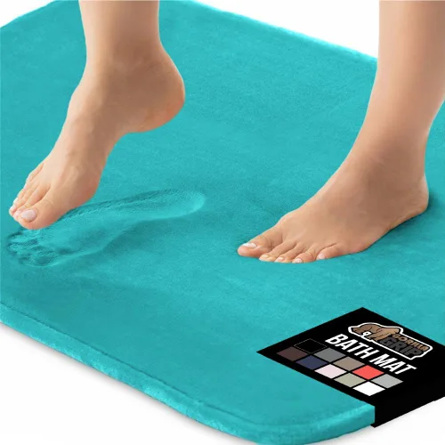 Miniatura 30 de GORILLA GRIP Alfombras de Baño de Espuma Viscoelástica, Tapetes de Baño de Terciopelo Suave y Absorbente, Puntos Duraderos en la Parte Inferior