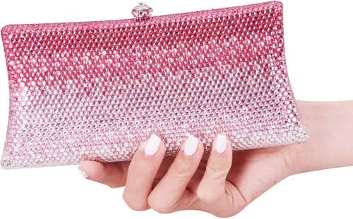Miniatura 3 de Evevictor Bolso de mano bolso de noche bolsa de dinero rosa degradado para Halloween fiesta cita y Navidad Rosado