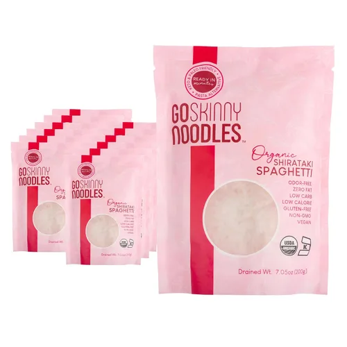 Miniatura 12 de GoSkinny Noodles Angel Hair (paquete de 6), Shirataki y Konjac orgánico, bajo en carbohidratos, bajo en calorías, sin gluten, vegano, keto, paleo