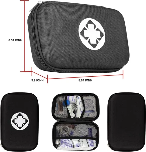Miniatura 6 de Kit de primeros auxilios de viaje pequeño, 279 piezas, suministros para negocios, juego de emergencia de primeros auxilios, artículos esenciales
