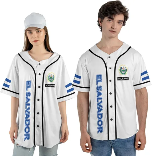 Miniatura 2 de Camiseta personalizada de béisbol de El Salvador, camiseta de orgullo de la bandera de El Salvador, camiseta salvadoreña, camiseta de El Salvadoreña