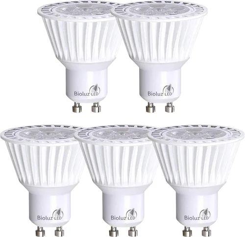 Bombilla Bioluz LED GU10, equivalente a 50 W, regulable, 6.5 W, 3,000 K, 120 V, certificación UL, BLGU10-3K350-5, 6.50watts, 120.00 volts