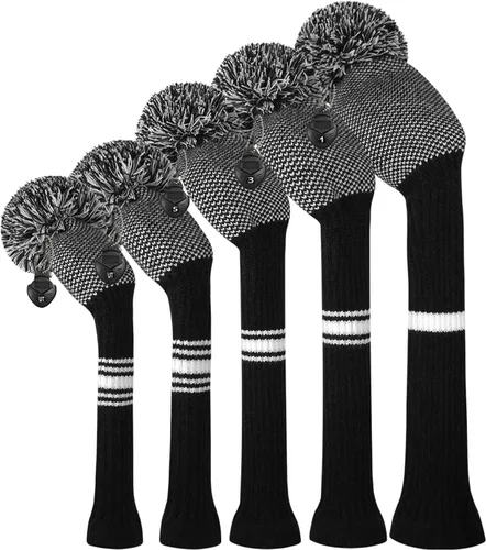 Miniatura 12 de Scott Edward Knit Golf Club Cover for Woods and Driver Set of 5 Head Covers Protect Driver Wood(460cc)* 1 Fairway Wood*2 and Hybrid/UT*2 with