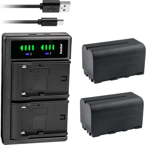 Miniatura 7 de Kastar Paquete de 3 baterías NP-F750/NP-F770 y cargador USB LTD2 compatible con luz LED Godox ML30 ML30Bi, luz LED ML60 ML60Bi, luz de anillo