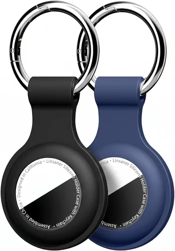Linsaner [2 Pack] Compatible con Funda AirTag Llavero para Air Tag Portador de Silicona para AirTags Llaveros con Cadena para Etiquetas para Apple