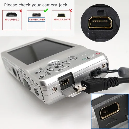 Miniatura 4 de Sqrmekoko Cable USB de carga y datos UC-E6 / UC-E23 para cámaras Nikon DSLR - Compatible con cable USB D3300, D3200, D5300, D7200, D750, Coolpix