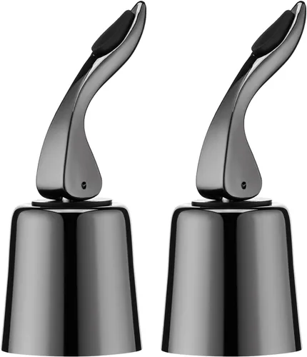 Tapones de vino para botellas de vino con tapón de botella de vino al vacío de acero inoxidable con corchos de vino reutilizables de silicona, a