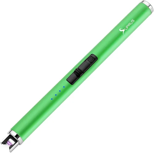 SUPRUS Encendedor fluorescente que brilla en la oscuridad, encendedor USB, recargable, resistente al viento, tamaño de bolsillo para velas, cocinas,