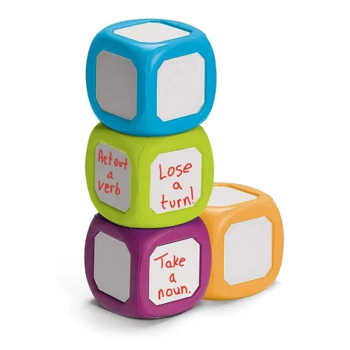 Miniatura 4 de hand2mind Dados pequeños de plástico para escribir y limpiar para niños de 5 a 8 años, superficie de borrado en seco en todos los lados, dibujar