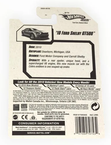 Miniatura 2 de Hot Wheels 2010 Nuevos Modelos Ford Mustang Shelby GT500 GT-500 Gris Plata