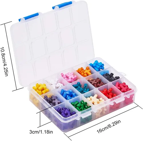 Miniatura 8 de PH PandaHall 300 cuentas de cruz acrílicas, 15 colores, coloridas cruz, cuentas de Pascua, cuentas sueltas para Pascua, Eid, Mubarak, Ramadán