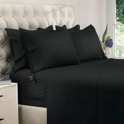 Miniatura 206 de DREAMCARE Juego de sábanas Queen – 6 piezas Sábanas de enfriamiento – hasta 15” Sábanas profundas tamaño Queen – Colección 2500 Supreme – Extra 03