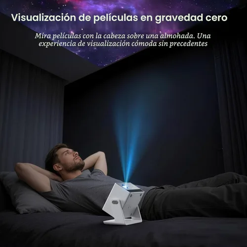 Miniatura 5 de Proyector inteligente ANSI 1500, proyector portátil con WiFi y Bluetooth, HAPPRUN 4K Full HD Home Theater con soporte de 270°, sonido Dolby