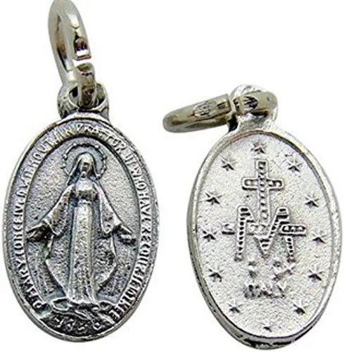 Miniatura 2 de Medalla Milagrosa María 58 Pulgadas Colgante Medalla Metal Tono Plata, Metal, No es una piedra preciosa