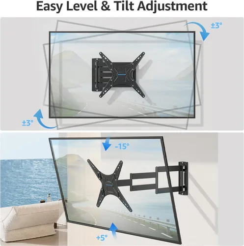 Miniatura 4 de MOUNTUP Soporte de pared para TV de brazo largo al aire libre para televisores de 26-65", soporte de movimiento completo resistente al agua y a