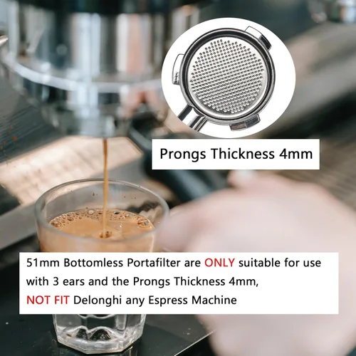 Miniatura 2 de Gevi 51mm Portafiltro sin fondo de 3 orejas - Apto para Yabano, incluye cesta de filtro de portafiltro