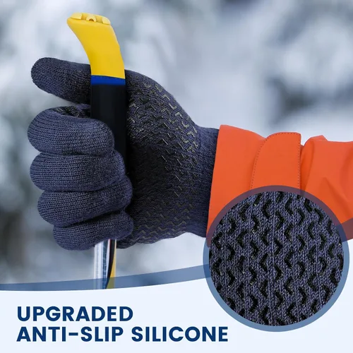Miniatura 6 de Trifabricy Guantes de invierno para hombres y mujeres, guantes de lana con forro polar para pantalla táctil, guantes térmicos de invierno cálidos