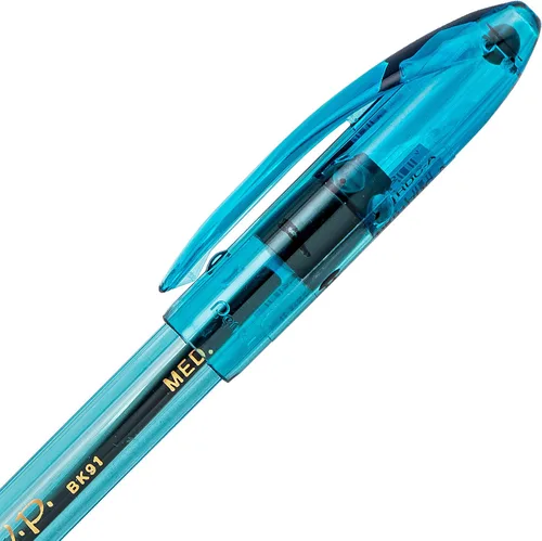 Miniatura 5 de Pentel RSVP Razzle-Dazzle - Bolígrafo (0.039 pulgadas), línea media, barril azul, tinta negra, caja de 12 unidades (BK91RDC-A)