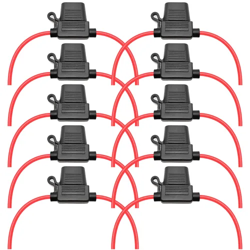 VANTRONIK Portafusibles en línea mediano impermeable con cable AWG calibre 14 de 10 pulgadas de largo, apto para fusibles de hoja estándar ATO ATC