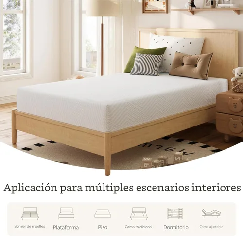 Miniatura 7 de Colchón de tamaño matrimonial en una caja, colchones de 8 pulgadas para cama plataforma, cama doble, sofá cama o litera, espuma viscoelástica