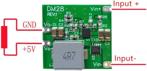 Miniatura 2 de Taidacent 24V a 3.3V 5V 9V 12V 15V DC reductor reductor regulador de voltaje PCB 4A corriente rectificadora síncrona (salida 5V)