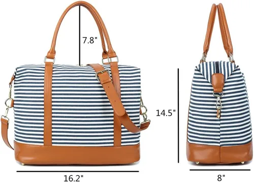 Miniatura 46 de BLUBOON Bolsas de viaje con cremallera, bolsa de lona para mujer, bolsa de fin de semana para mujer, bolsa de lona para llevar en la bolsa de lona