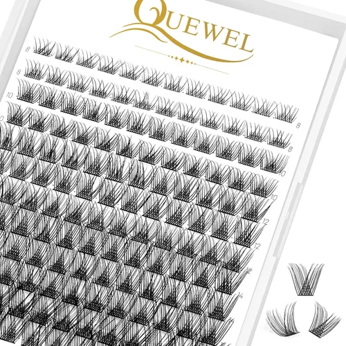 Miniatura 44 de QUEWEL Kit de extensión de pestañas DIY, racimos de pestañas 3D con 280 piezas, racimos de pestañas mixtas de 10-16 mm (30+40+50D), pinzas