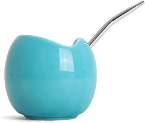 Ceramic Mate - Juego de calabaza y bombilla – Calabaza de yerba mate – Taza mate fácil de limpiar, popote de filtro para té de yerba mate y bebidas