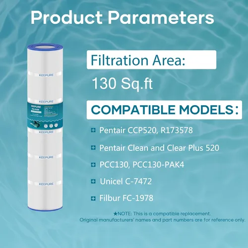 Miniatura 4 de Cartuchos de filtro de piscina CCP520 de repuesto para PCC130, PCC130-PAK4, R173578, 178585, Clean and Clear Plus 520, C-7472, FC-1978, FC-6475