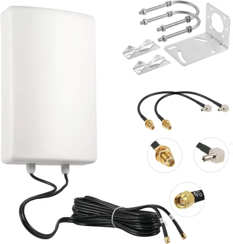 Antena MIMO de alta ganancia 4G LTE 5G impermeable doble polarizada MIMO con doble cable de 16.4 ft SMA/TS9 conector para Netgear Nighthawk M6/M6
