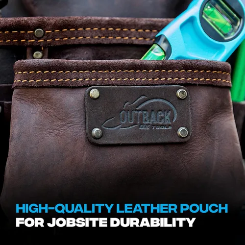 Miniatura 3 de Ox Pro - Bolsas de herramientas de cuero de grano completo, fabricadas con doble costura y bolsillos reforzados con remaches
