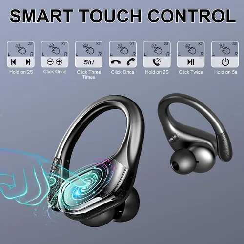 Miniatura 7 de Auriculares inalámbricos, auriculares deportivos Bluetooth 5.4 2026 nuevos auriculares Bluetooth con estéreo de 75 horas, 4 micrófonos ENC, Azul