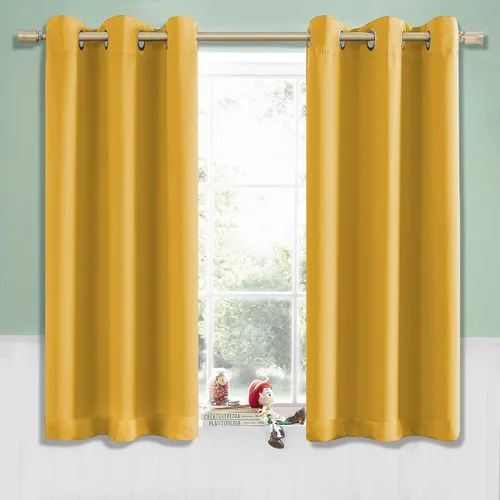 Miniatura 67 de KEQIAOSUOCAI Cortinas rosa bebé de 63 pulgadas para habitación de niñas - Con aislamiento térmico que oscurece la habitación, cortinas de ventana