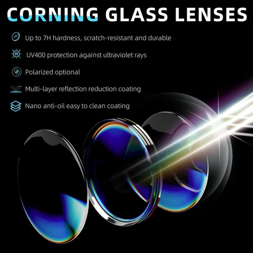 Miniatura 24 de BNUS - Gafas de sol polarizadas con lente de cristal Corning, alta definición, a la moda y resistentes a los arañazos