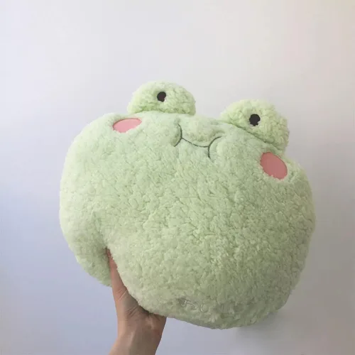 Miniatura 7 de Almohada de felpa de rana, adorable animal de peluche de rana (15 * 14 pulgadas), decoración de cojín para el hogar, almohada para abrazar de felpa