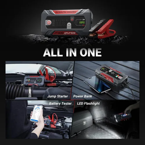 Miniatura 8 de LOKITHOR JT400 2500A arrancador portátil con probador de batería de 100 a 2000 CCA, arrancador de batería de coche de 12 V para motores de gasolina