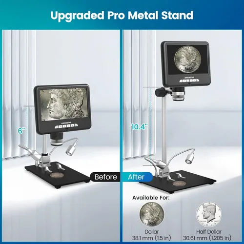 Miniatura 4 de Andonstar Microscopio digital HDMI AD207S-Pro, microscopio de soldadura, microscopio de moneda para monedas de error, kit de microscopio electrónico
