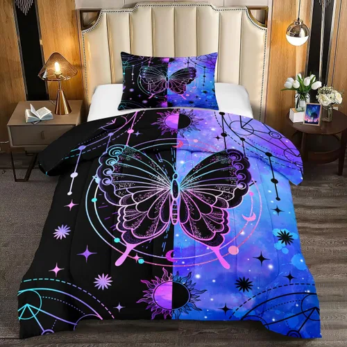 Miniatura 33 de Juego de edredón de 3 piezas con 2 fundas de almohada, tamaño Queen, diseño africano de DJ Girl de microfibra suave, regalo para mujeres y niñas