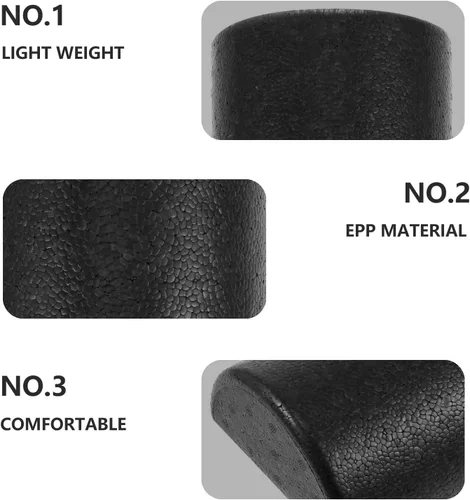 Miniatura 5 de Mikinona Epp - Rodillo de yoga negro para masaje muscular y rodillo de espalda y piernas para fitness, pilates, tejido profundo, liberación