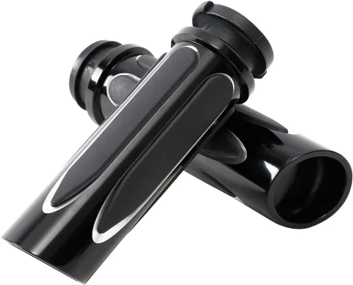 Miniatura 11 de TCT-MOTORPARTS Agarraderas eléctricas de 1 pulgada para manillar Harley Touring Estilo #F negro